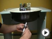 Old plumber shows how to install a drain on a bathroom sink (basin
